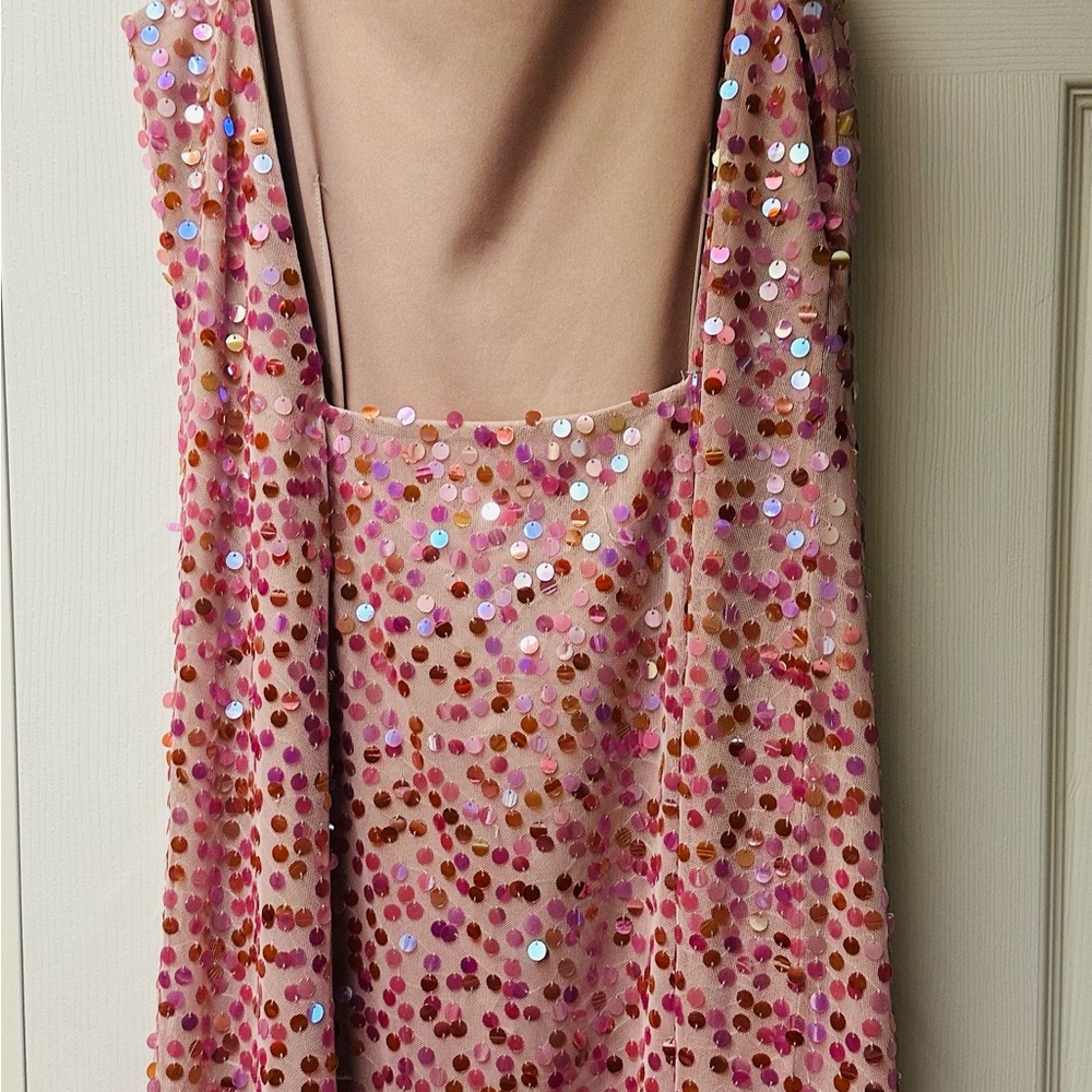 BCBG MAXAZRIA Backless sequin slip dress size large
